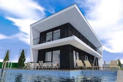 Moderna samostojna hiša 243 m2 z bazenom 36 m2 v okolici Poreča - v gradnji 1